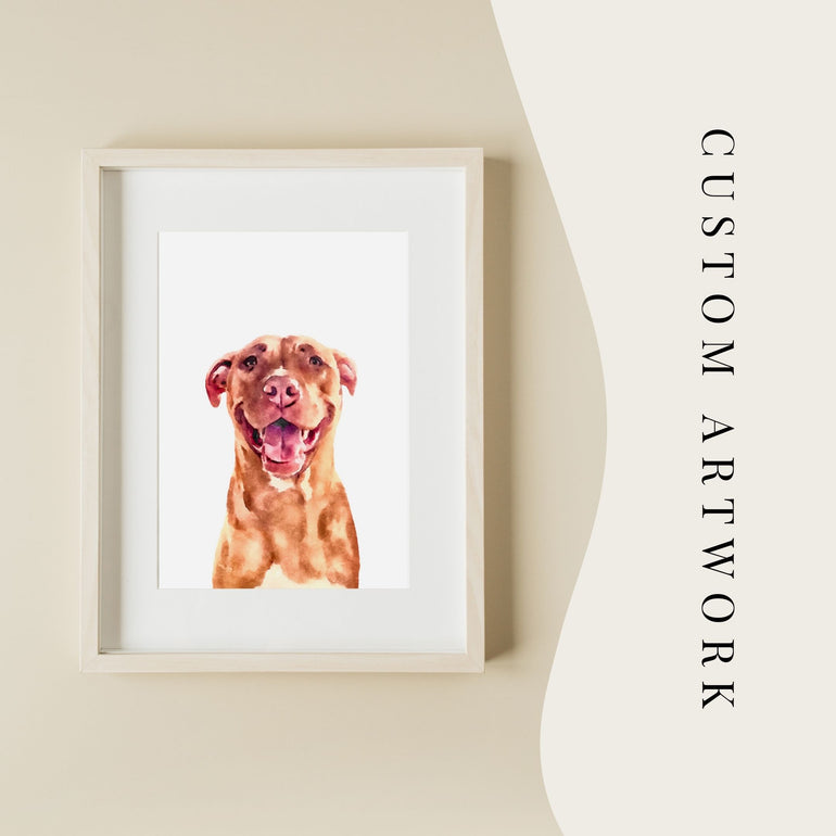 Hand-Illustrated Pet Portrait Art Prints