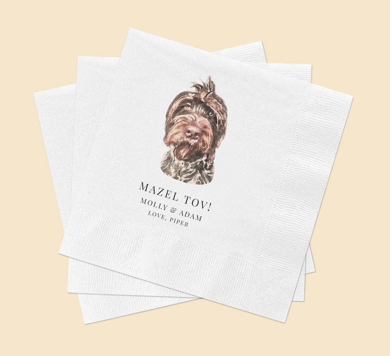 Watercolor Pet Portrait Cocktail Napkins