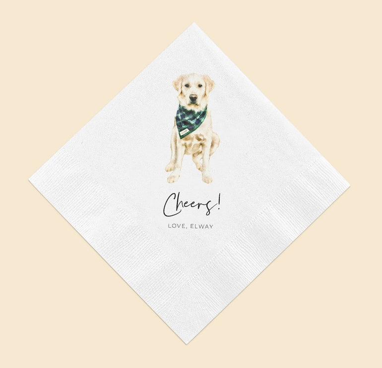 Watercolor Pet Portrait Cocktail Napkins
