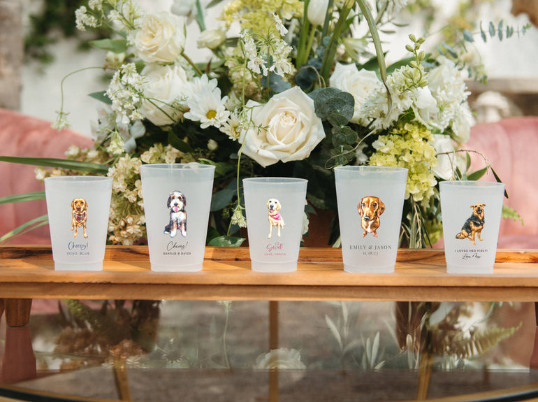 Watercolor Pet Portrait Frosted Cups