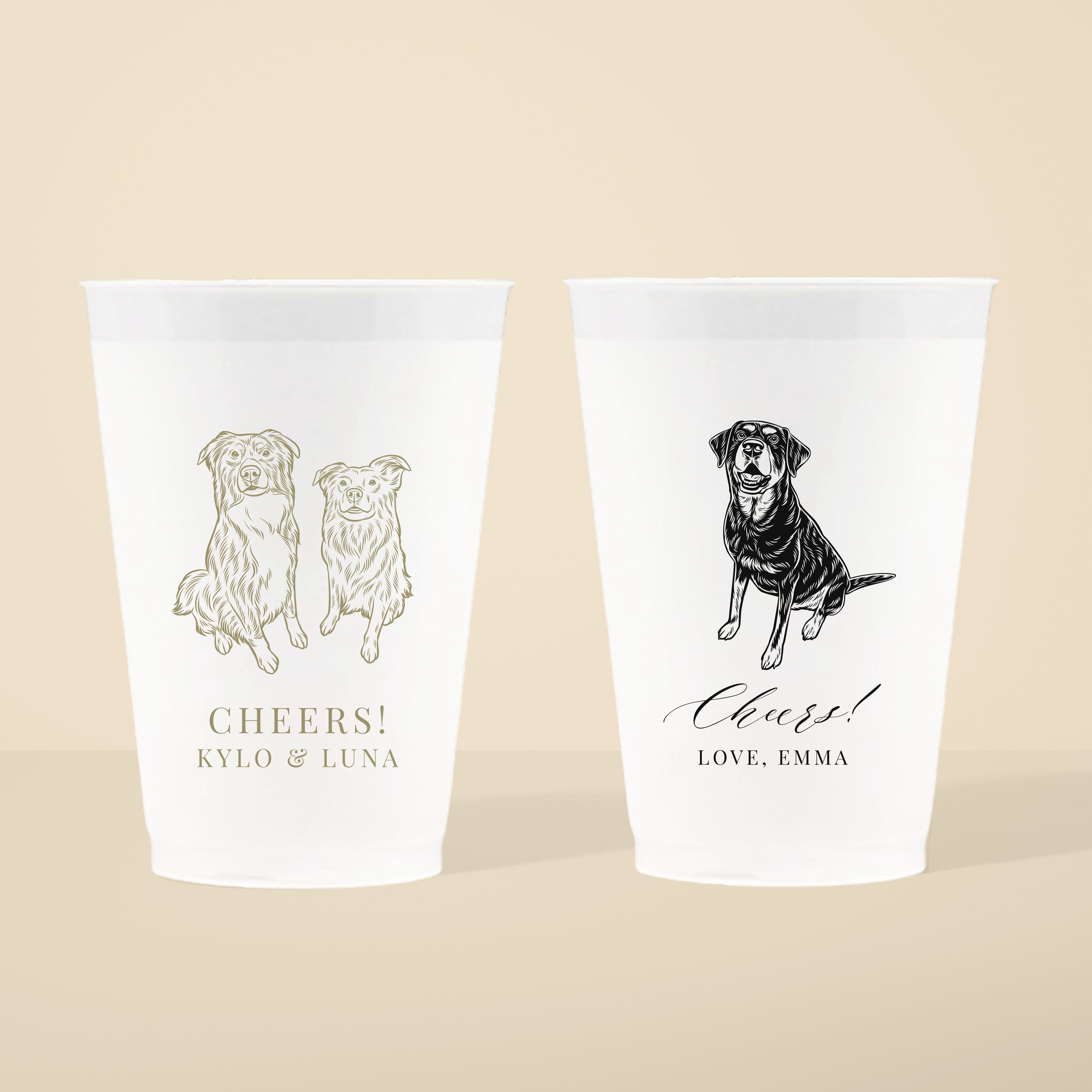 Single Color Pet Portrait Frosted Cups