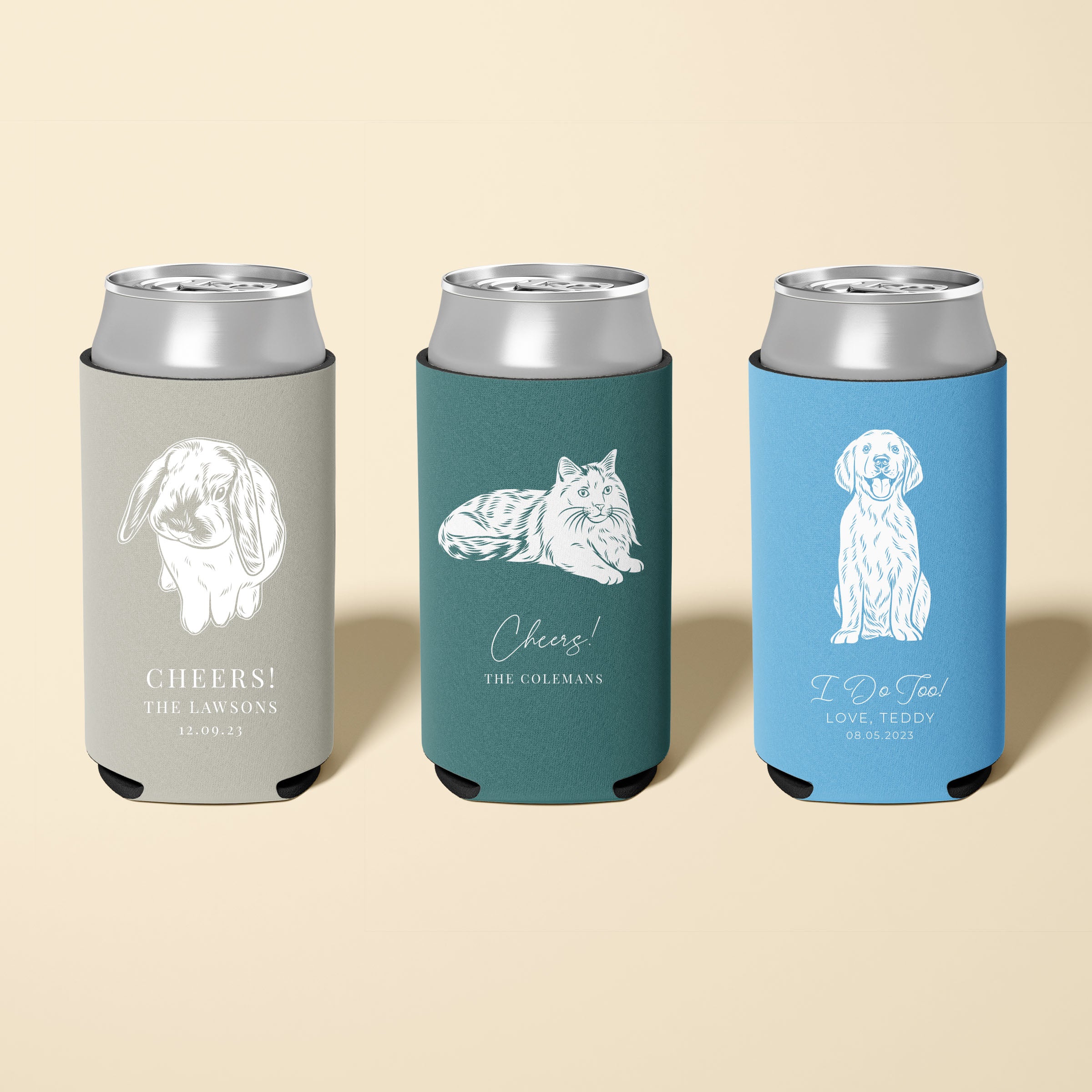Slim Pet Portrait Insulated Can Coolers