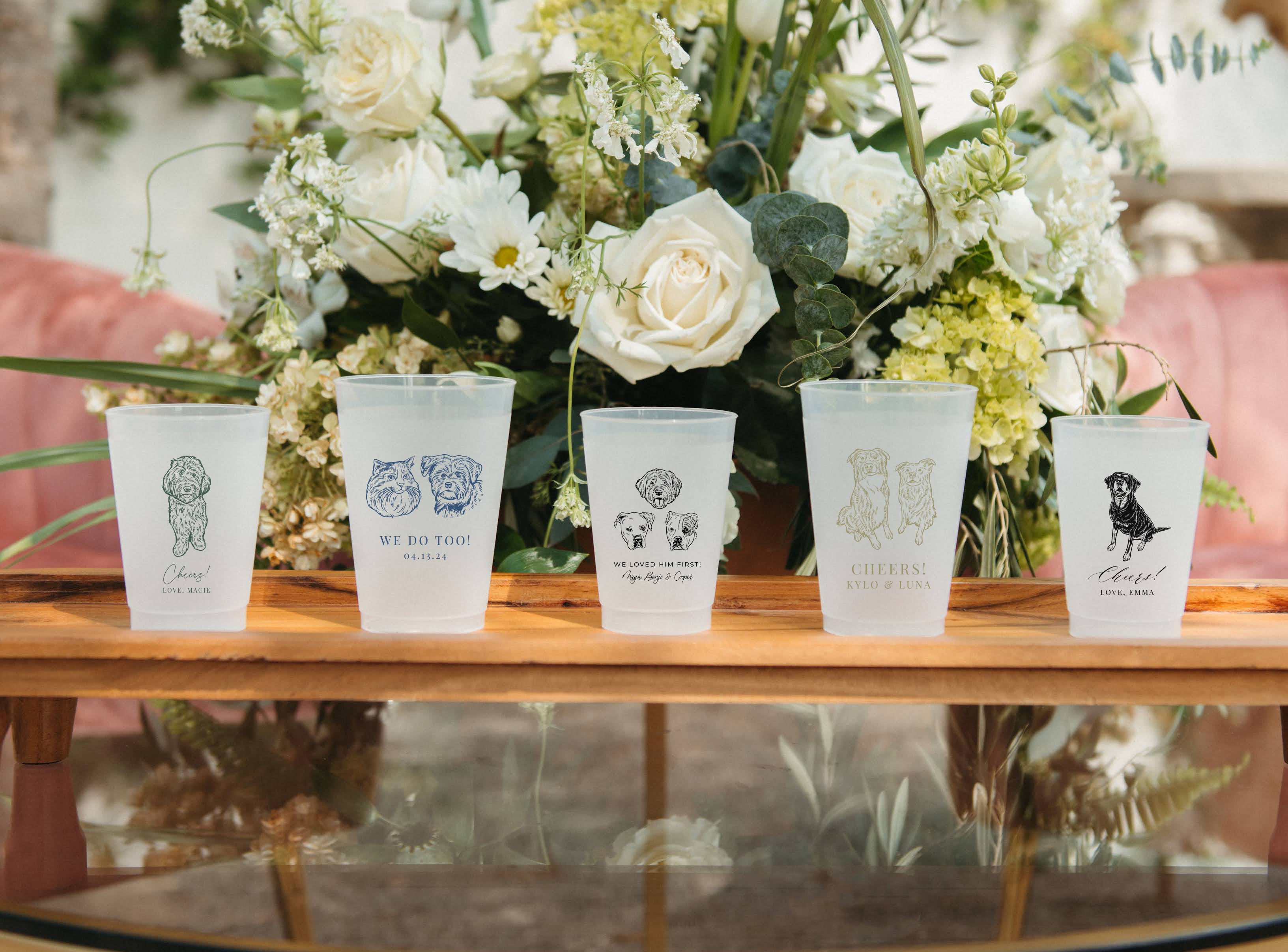 Single Color Pet Portrait Frosted Cups